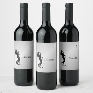 Ladies Golfer Personal  Wine Label
