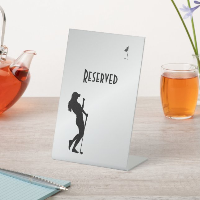 Ladies Golfer Reserved Pedestal Sign (In SItu)