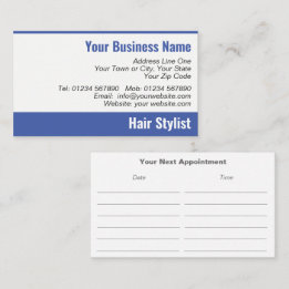 Ladies Hair Stylist Appointment Card