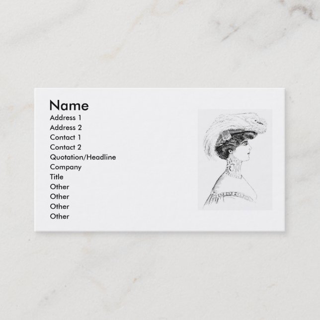 Ladies' Hat Business Card (Front)