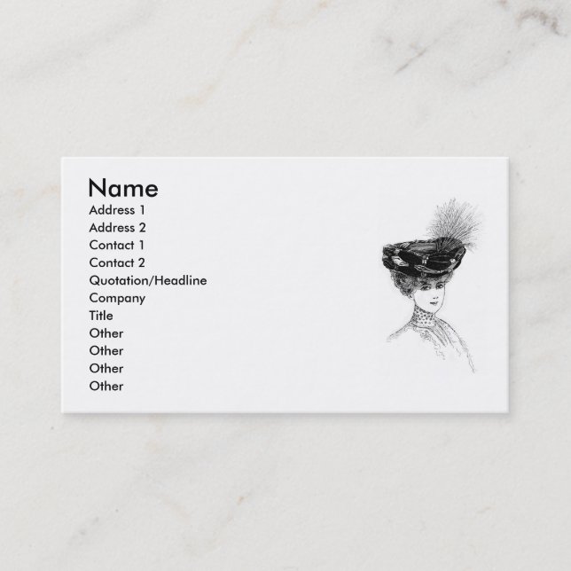 Ladies Hats Business Card (Front)