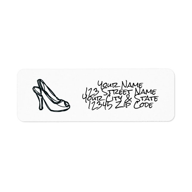 Ladies high heel shoe custom return address Label (Front)