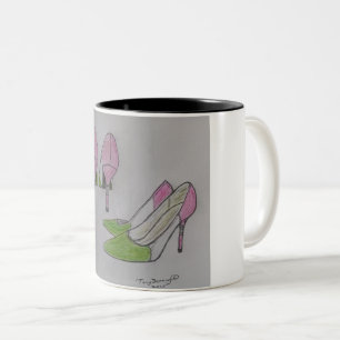 ladies high heel shoe NL republic flag color Two-Tone Coffee Mug