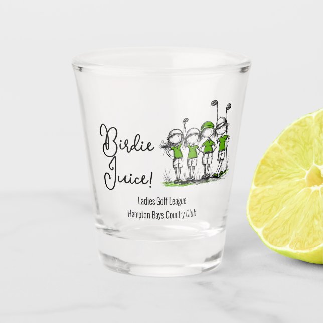 Ladies League Golf Club Member Birdie Shot Glass (Front)