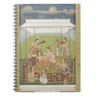 Ladies listening to music in a garden, from the Sm Spiral Notebook
