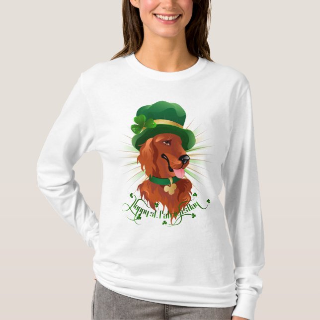 Ladies long sleeve shirt with Irish Setter charact (Front)