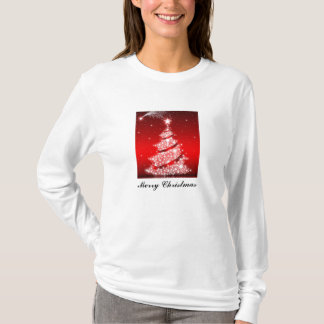 Ladies Long Sleeve Sparkling Tree Holiday Shirt