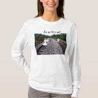 Ladies Long Sleeve T-Shirt - Ghosts on railroad
