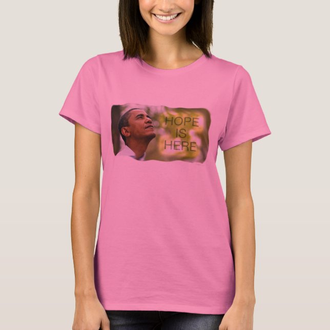 Ladies Long Sleeved Hope Is Here T-Shirt (Front)