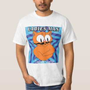 "LADIES MAN" Señor Gato™ Mustache Cat Funny T-Shirt