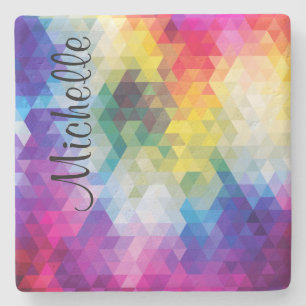Ladies Monogram Abstract Drink Coasters