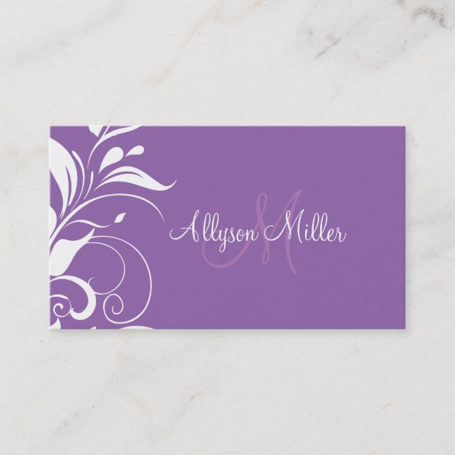Ladies Monogram Business Card (Front)