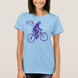 Ladies Mountain Biking MTB deisgn in purple/white T-Shirt