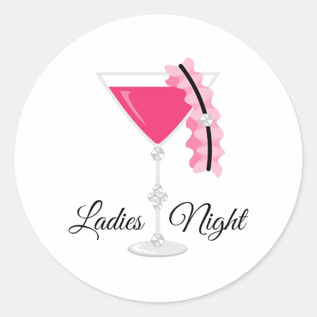 Ladies Night Classic Round Sticker (Front)