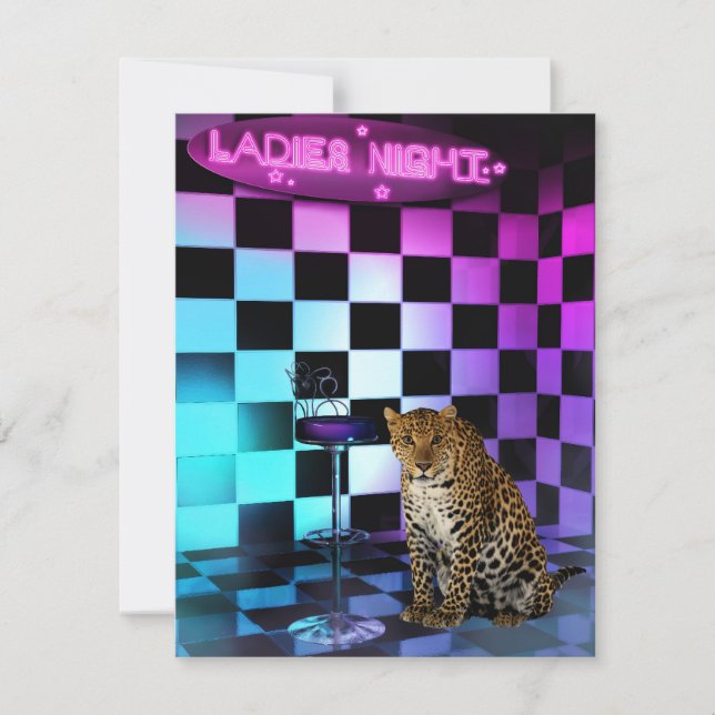 Ladies Night Club Leopard Event Party Invitation (Front)