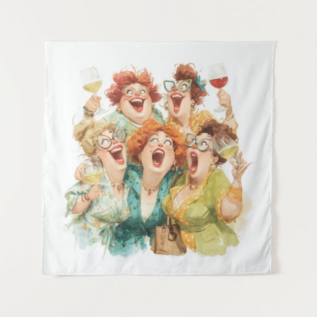 Ladies’ Night Laughter Tapestry (Front)