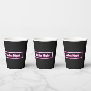 Ladies Night Neon LED Sign Paper Cups