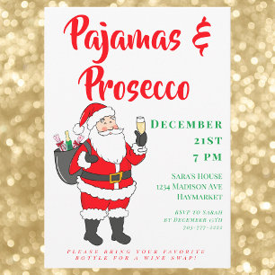 Ladies’ Night Pyjamas & Prosecco Party Santa Invitation