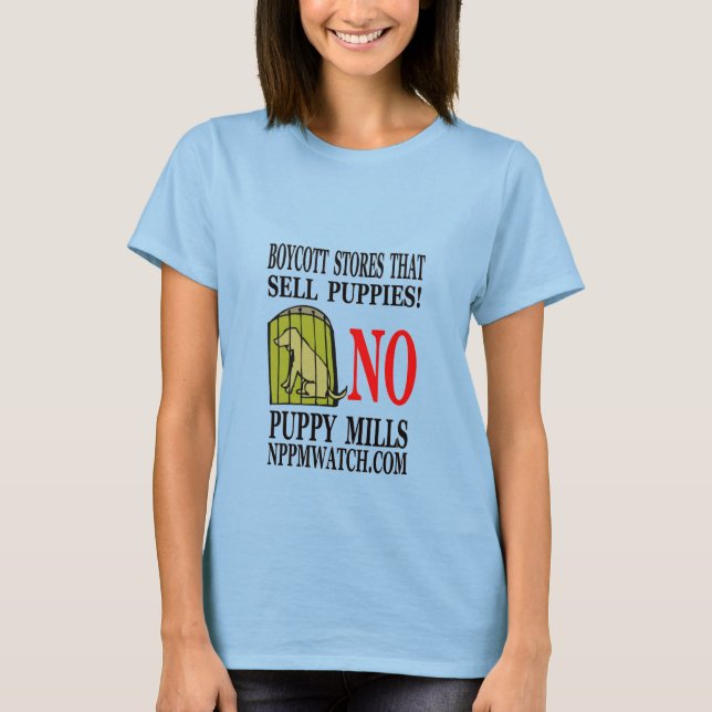 Ladies No Puppy Mills T-Shirt (Front)