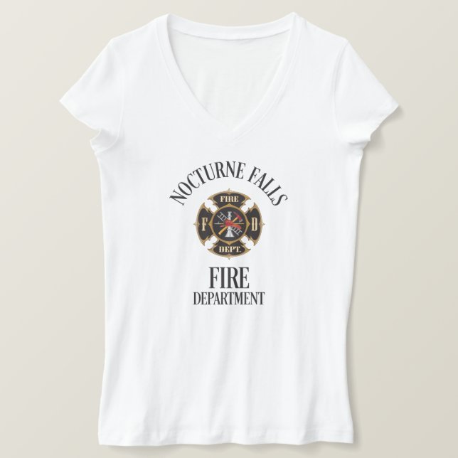 Ladies Nocturne Falls Fire Department Tee (Design Front)