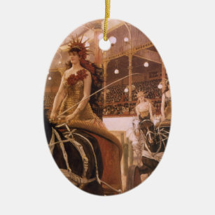 Ladies of the Cars (aka Circus) by James Tissot Ceramic Tree Decoration