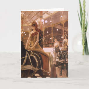 Ladies of the Cars (Circus) by Tissot, Vintage Art Card
