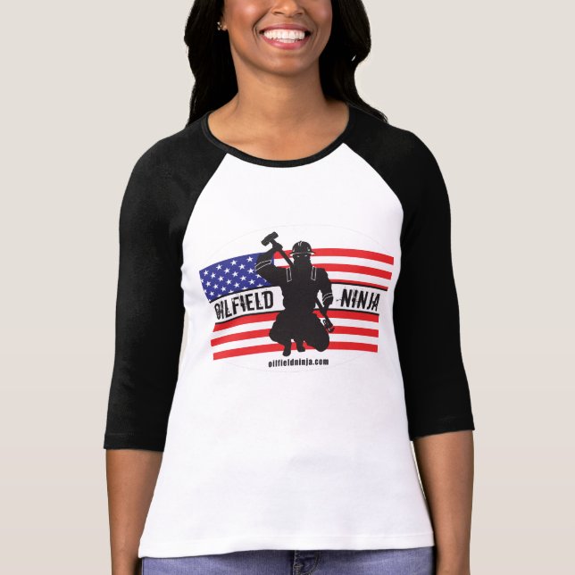 Ladies Oilfield Ninja 3/4 sleeve jersey shirt (Front)