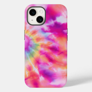 Ladies or Girls Pink Tie Dye Pattern Case-Mate iPhone 14 Case
