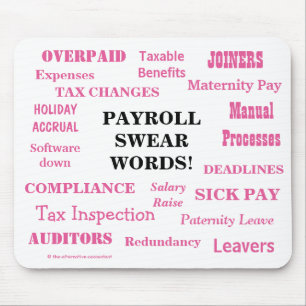 Ladies Payroll Swear Words! Funny Payroll Terms Mouse Pad