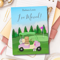 Ladies Pink Golf Cart Moving Boxes Golf Course