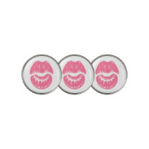 Ladies Pink Lipstick KissMark Golf Ball Marker