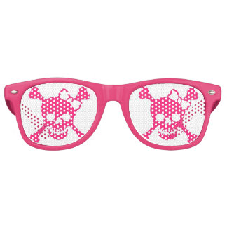 Ladies Pink Skull Party Shadez Retro Sunglasses