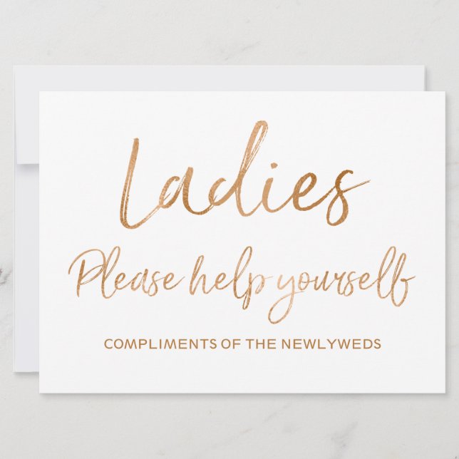 Ladies Please help yourself wedding sign Invitation (Front)