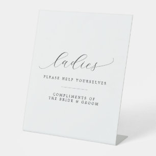 Ladies Please Help Yourselves Restroom Wedding Pedestal Sign