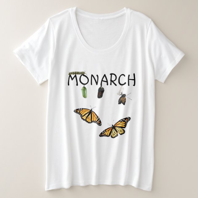 Ladies Plus Size Ball Tee Monarch Life Cycle (Design Front)
