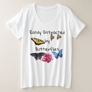 Ladies Plus Size Tee Shirt Easily Distracted