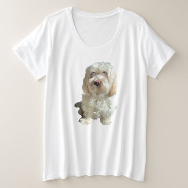 Ladies' Plus Size Tee Shirt Havanese Dog (Design Front)