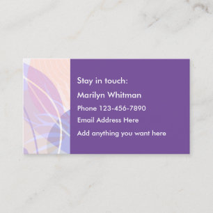 Ladies Purple Floral Personal Contact Cards