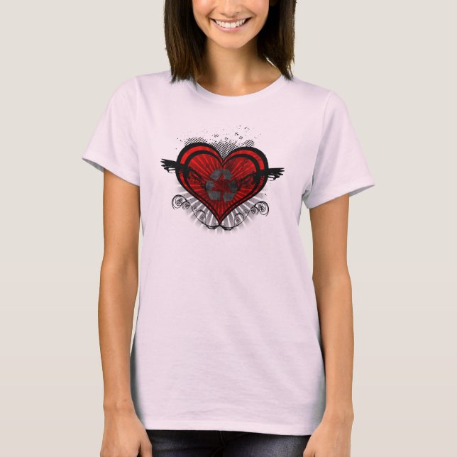 Ladies Recycled Heart T-Shirt (Front)