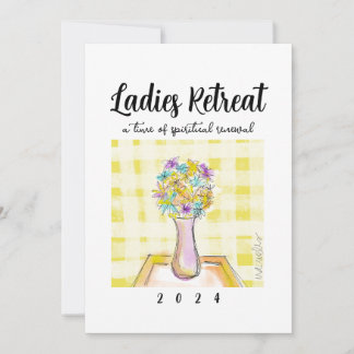 Ladies Retreat design with Flowers on a Table Invitation