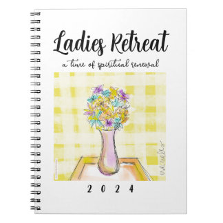 Ladies Retreat design with Flowers on a Table Notebook