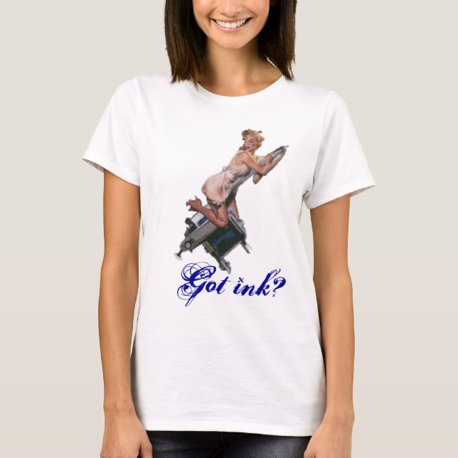 Ladies Ringer "Got Ink?" T-Shirt (Front)