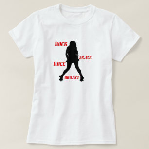 Ladies Rock Skate Roll Bounce T-Shirt - Red