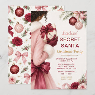 Ladies Secret Santa Christmas Party Invitation