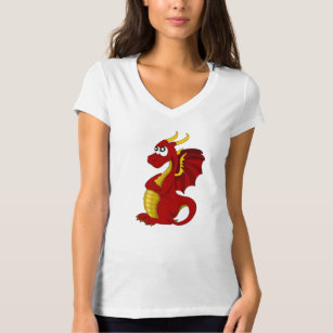 Ladies  Sleeve  with dragon cartoon T-Shirt