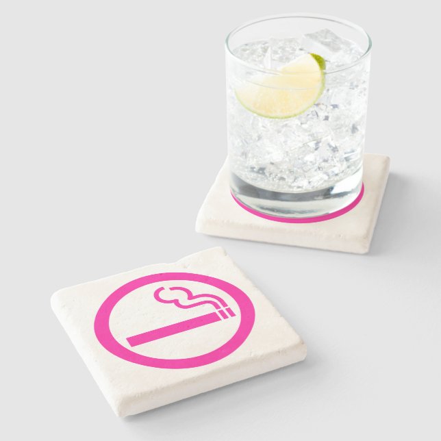 Ladies Smoking Area 喫煙女性 Japanese Sign Stone Coaster (Side)