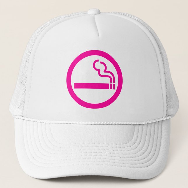 Ladies Smoking Area 喫煙女性 Japanese Sign Trucker Hat (Front)