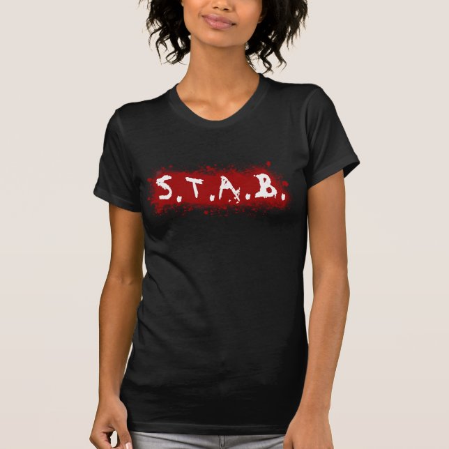 Ladies STAB Splatter Tee - Black (Front)