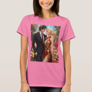 Ladies T-shirt,couple love printed T-Shirt