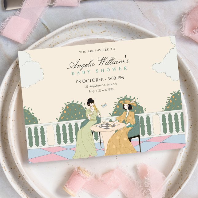 Ladies tea garden baby shower invitation (Creator Uploaded)